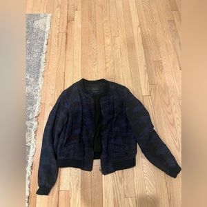 Blue camo bomber jacket
